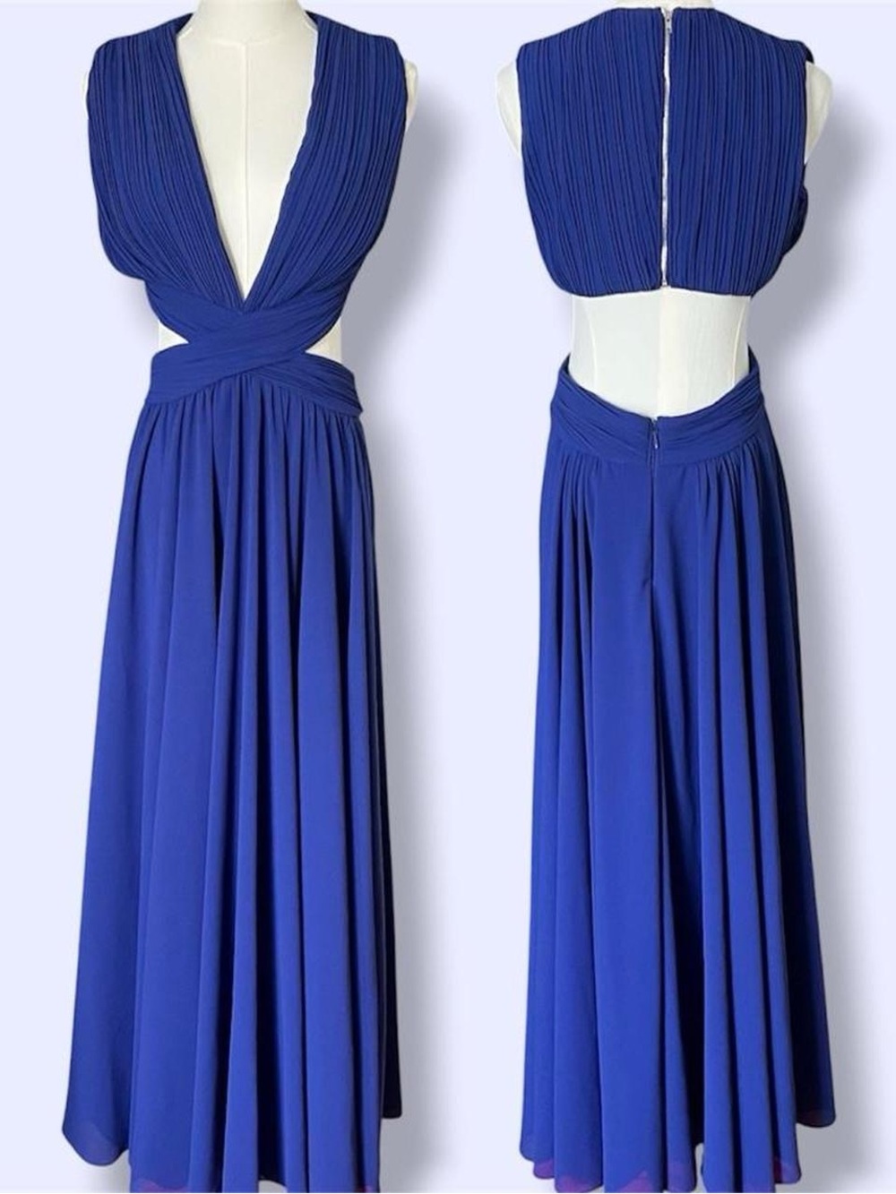 LULUS Vivid Imagination Royal Blue Cutout Maxi Dress